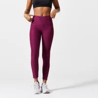 legging taille haute fitness cardio femme violet chiné - domyos