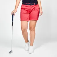 short chino en coton golf femme - mw500 rose groseille - inesis