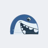 bonnet de bain en maille enduite - tissu imprimé - taille s - bleu shark - nabaiji