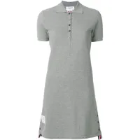 thom browne robe-polo à rayures - gris