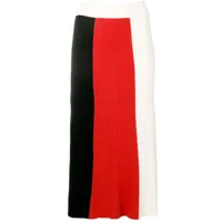 cashmere in love jupe mi-longue colour block - noir
