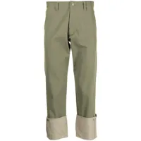 ports v pantalon à bandes contrastantes - vert