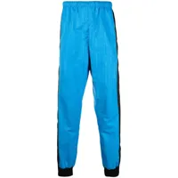 marine serre pantalon colour block à taille élastiquée - bleu