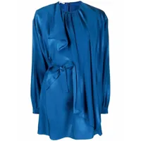 stella mccartney robe drapée à motif graphique - bleu