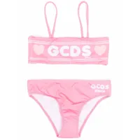 gcds kids bikini à logo imprimé - rose