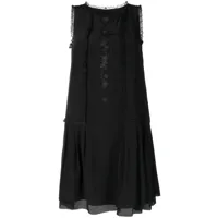 shiatzy chen robe en soie à empiècements contrastants - noir