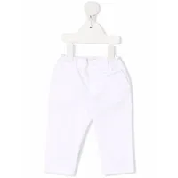 emporio armani kids pantalon taille-haute à taille élastiquée - blanc