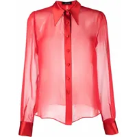 styland chemise à effet de transparence - rouge