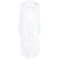 patou robe-chemise longue à taille ceinturée - blanc