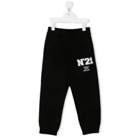 nº21 kids pantalon de jogging à logo imprimé - noir