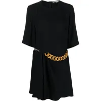 stella mccartney robe courte falabella en chaîne - noir