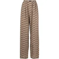 balenciaga pantalon de pyjama bb monogram - marron
