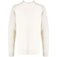 oamc pull en laine à design bicolore - blanc