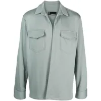 styland chemise en coton biologique à design ouvert - bleu