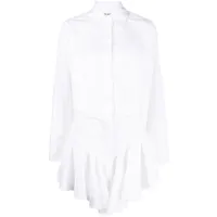 the attico robe-chemise à volants - blanc