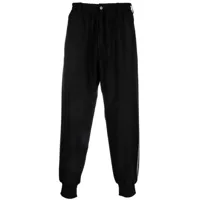 y-3 pantalon de jogging fuselé à lien de resserrage - noir
