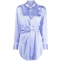 alexander wang robe-chemise en satin à design drapé - violet