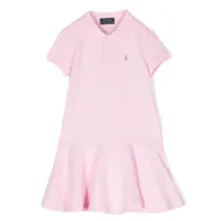 ralph lauren kids robe-polo à logo brodé - rose