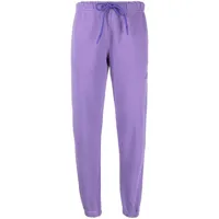 autry pantalon de jogging en coton à lien de resserrage - violet