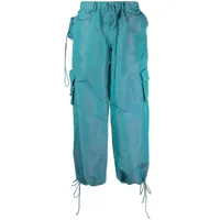 laquan smith pantalon cargo à taille basse - vert
