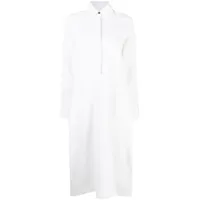 jil sander robe-chemise en lin à manches longues - blanc