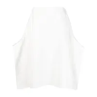 plan c jupe mi-longue drapée à taille haute - blanc