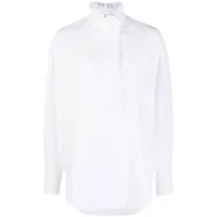 alexander mcqueen chemise en coton à volants - blanc