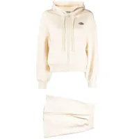 b+ab ensemble jupe-hoodie à patch logo - blanc