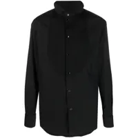 emporio armani chemise à plastron contrastant - noir