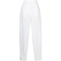 alberta ferretti pantalon à taille haute - blanc