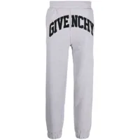 givenchy pantalon de jogging en coton à patch logo - gris