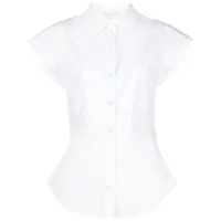 alexander mcqueen chemise en coton à mancherons - blanc