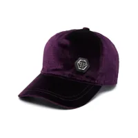 philipp plein casquette à effet velours - violet