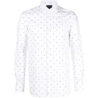 emporio armani chemise en coton à motif monogrammé - blanc