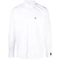 msgm chemise en coton biologique à logo brodé - blanc
