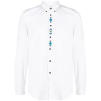 ps paul smith chemise en coton à fleurs brodées - blanc