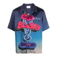 blue sky inn chemise à logo imprimé - bleu