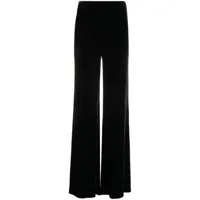 alberta ferretti pantalon en velours à taille haute - noir