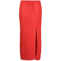 cashmere in love jupe en crochet mona à coupe mi-longue - rouge