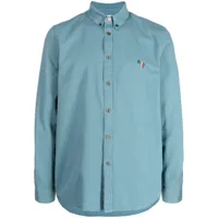 ps paul smith chemise en coton à motif zèbre - bleu