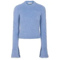 rabanne pull en laine à poignets élastiqués - bleu