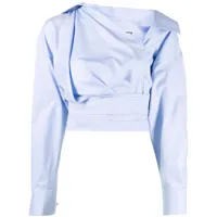 alexander wang chemise à design cache-cœur - bleu