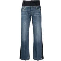 stella mccartney jean droit à design bicolore - bleu