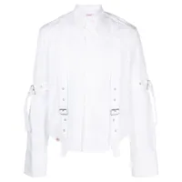 charles jeffrey loverboy chemise en coton biologique à détails de boucles - blanc