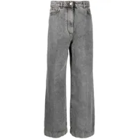 etro jean ample à logo brodé - gris