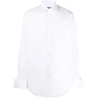 canali chemise en coton à col italien - blanc