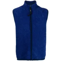 aspesi gilet en tweed à fermeture zippée - bleu