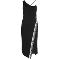 karl lagerfeld robe mi-longue à design asymétrique - noir
