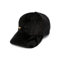 balmain casquette moirée à plaque logo - noir