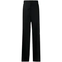 givenchy pantalon droit en laine à détails rayés - noir